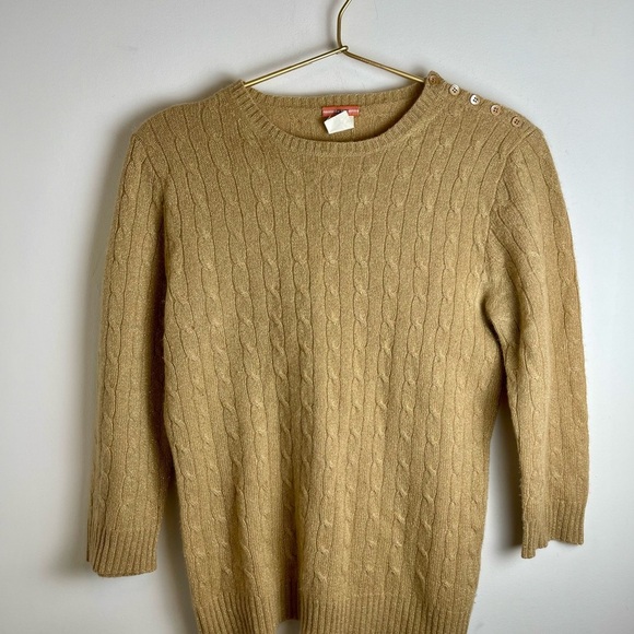 Vintage J. Crew Gold Sparkle Cable Knit Sweater 2000s small - Picture 1 of 10